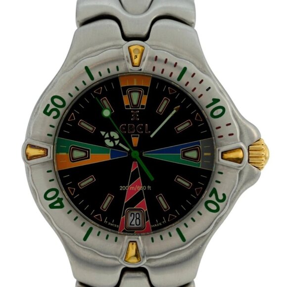 Ebel 36mm Sportwave Colorful Regatta Edition Black Dial Watch - Picture 1 of 9